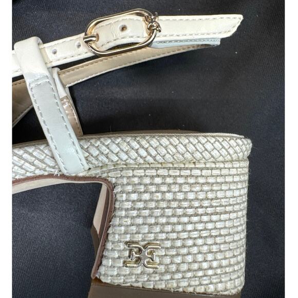 Sam Edelman Tracie Light Natural Straw Jackie-O Sling Back Sandals women sz 6.5 - Picture 7 of 7